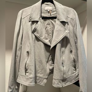 Gray Suede Moto Jacket